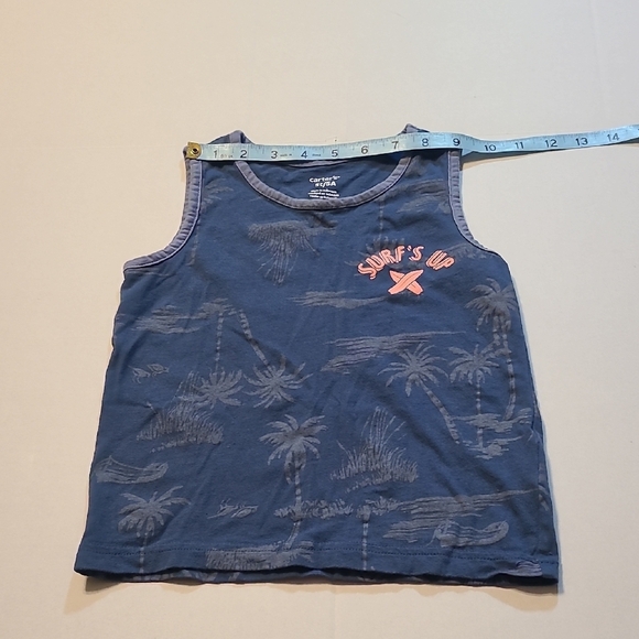 Carter's Blue/Gray Graphic Boys Tank Top "Surfs Up" 5T EUC - Picture 5 of 8
